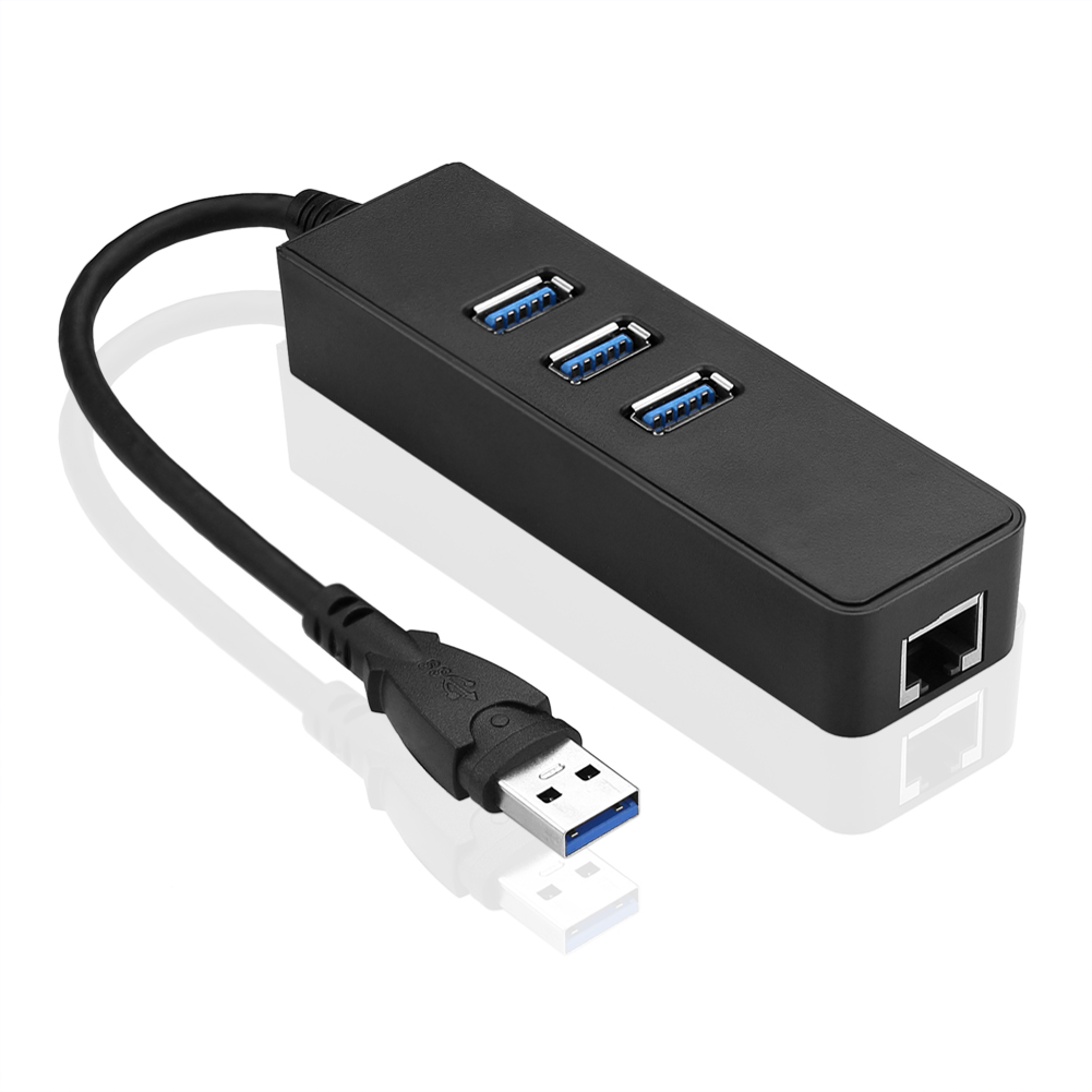 USB 3.0 RJ45 Ethernet Netzwerk Lan Adapter with 3-Port Hub for MAC ...